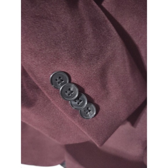 Kenneth Cole Reaction Velvet Sport Coat Blazer Burgundy Maroon, 40L - Picture 4 of 6